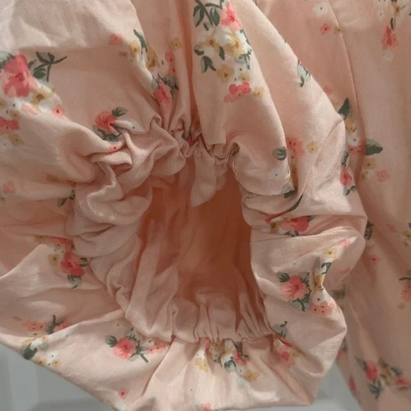 NWT Anthropology Coquette Girl Cropped Bubble Puff Sleeve Cinch Blouse Size M - Picture 3 of 11